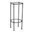 2-Tier Tempered Glass Top with Metal Black Frame Accent Table
